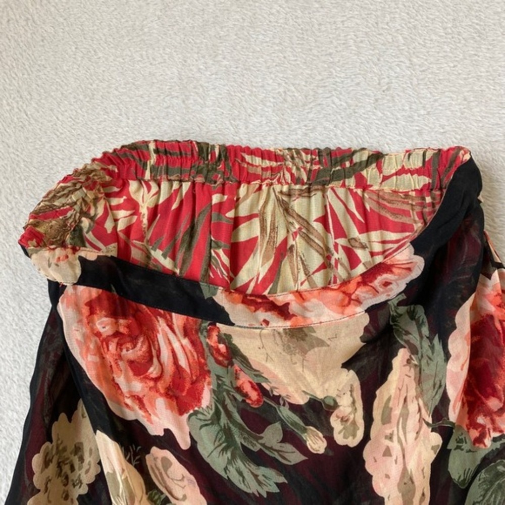 Sarah Arizona Romantic Cottagecore Reversible Dark Floral Midi Skirt Women LP - Picture 9 of 11